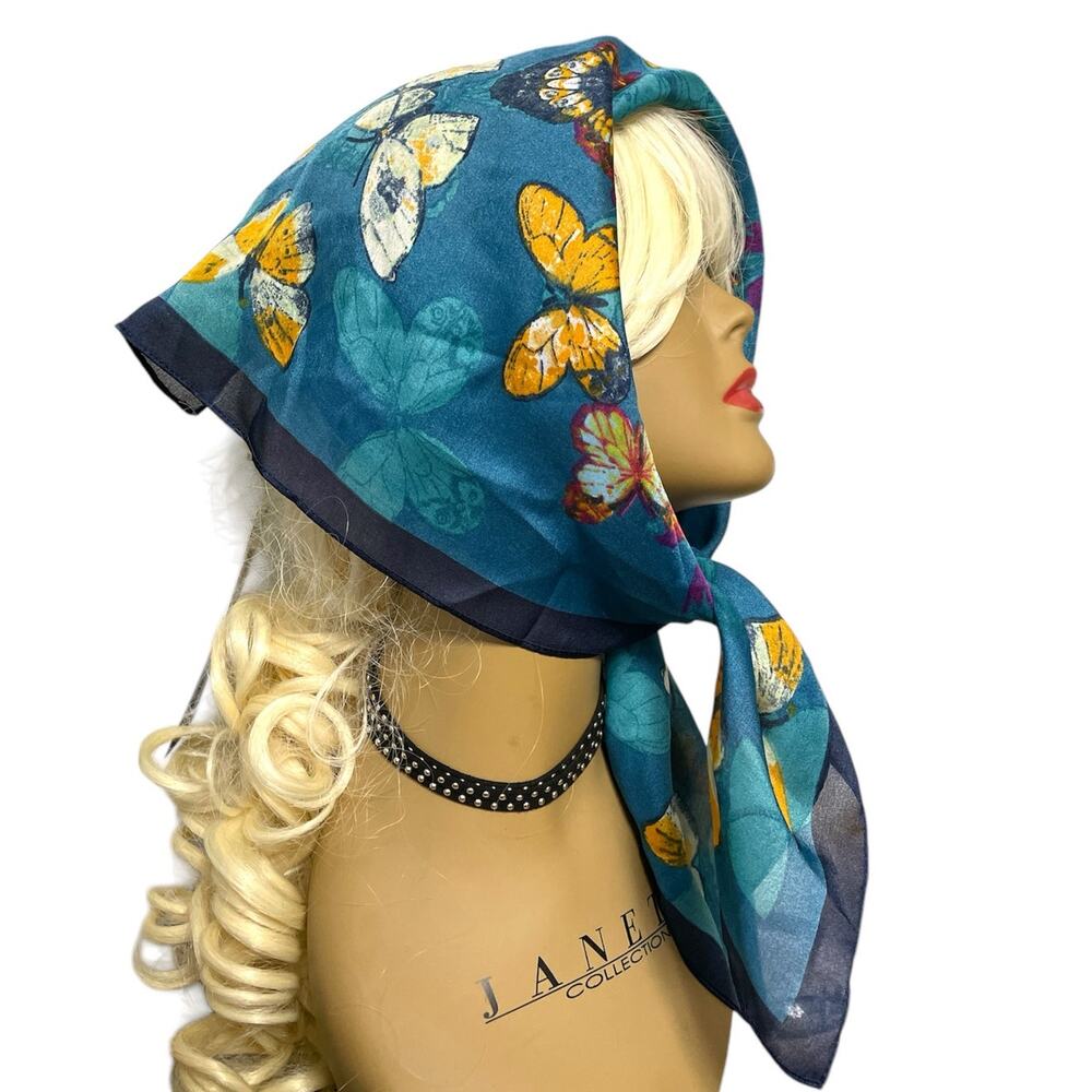 Inc International Concepts Butterfly Kaleidoscope Scarf in Teal NWT - Picture 2 of 16